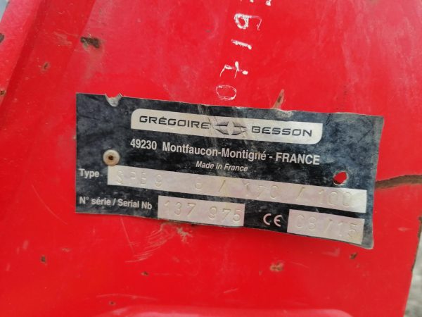 1. Плуг Gregoire Besson SPB9 8 170 100 с.н.137975 бірка Плуг Gregoire Besson SPB9 8 170 100