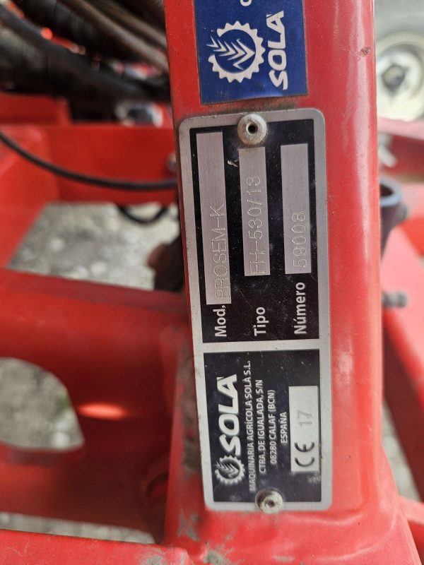 10. Сівалка просапна Sola-Prosem K FH53013 5,6 №10173060 бірка Пневматична сівалка точного висіву Prosem K F Hibrido 530/13 с.н.59008