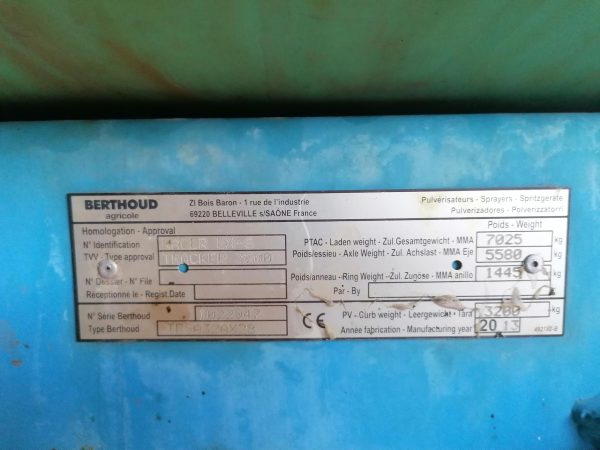 Обприскувач причіпний Berthoud Racer EX S 3200 с.н.1022947