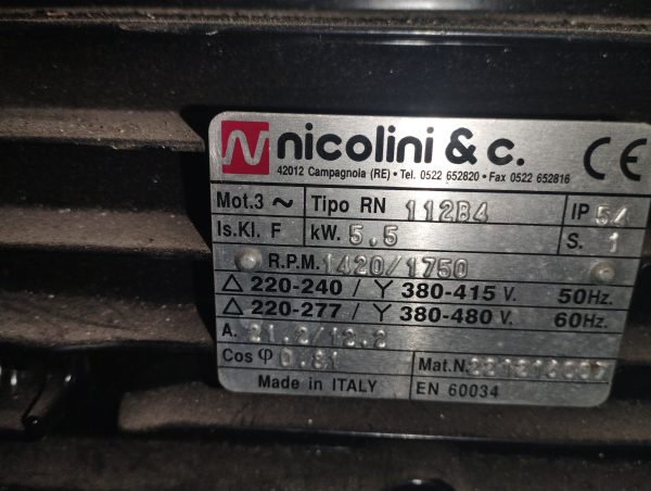 1745568221709 Електродвигун Nicolini 5.5 кВт (модель T41125) новий