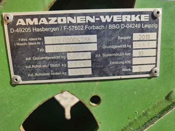 2. Обприскувач Amazone-24 UX3200 с.н.UX0004286 бірка Обприскувач причіпний Amazone UX3200