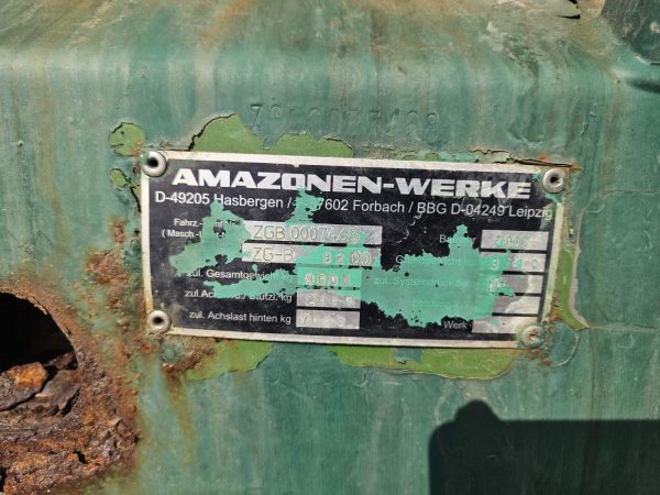 5. Розкидач добрив Amazone ZG-24 с.н.ZGB0007468 бірка Розкидач добрив Amazone ZGВ 8200 с.н.ZGB0007468