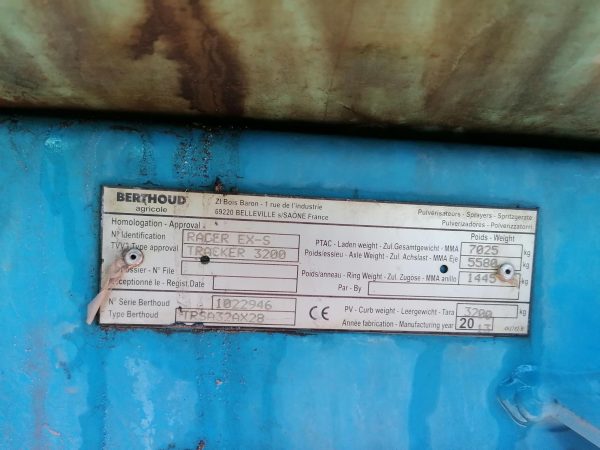 Обприскувач причіпний Berthoud Racer EX S 3200 с.н.1022946