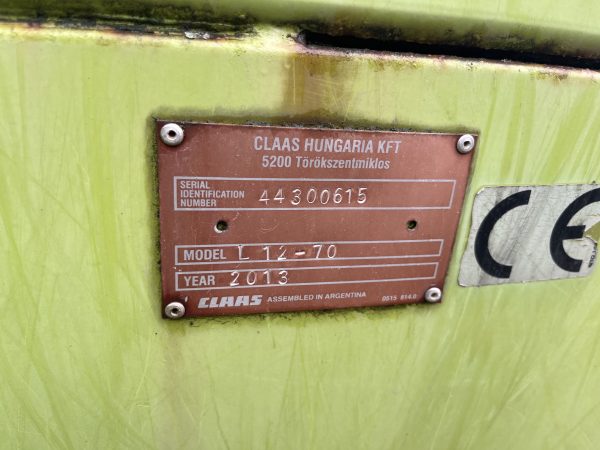Заводський номер Соняшникова жниварка Claas Sunspeed 12-70